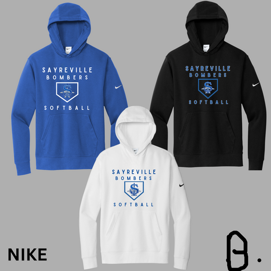Softball 019- NIKE Hooded Sweatshirt - cotton/poly blend