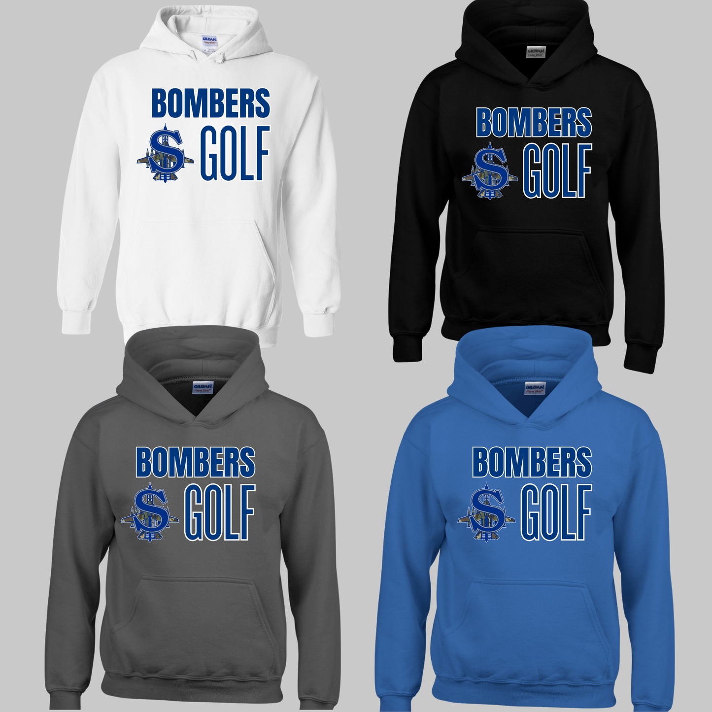 SBG - Unisex Hooded Sweatshirt - Bombers Golf (wording)