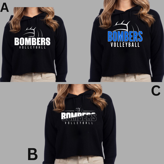 Volleyball 012 - Women's Crop top Cotton Fleece Sweatshirt
