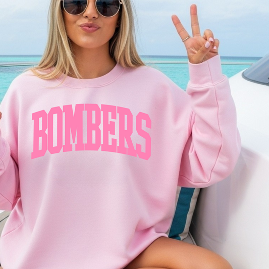 Volleyball 016 -BOMBERS APPAREL- PUFF PRINT - Fleece Crewneck Sweatshirt