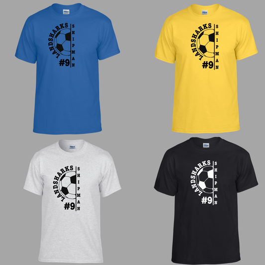 Sayreville AA Soccer Landshark 08 -Customized Soccer Tee Shirt (Player Name and Number)