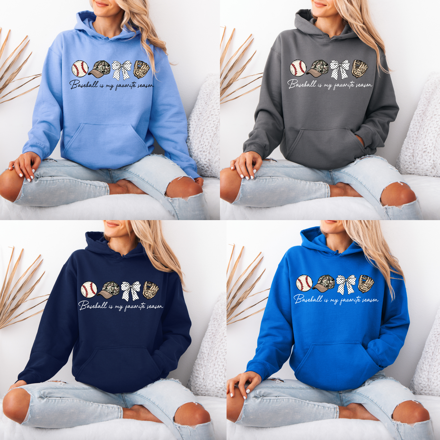 Baseball Mother's Day Collection - My favorite season is baseball design - (Tee- Shirt - Crewneck Sweatshirt or Hooded Sweatshirt)