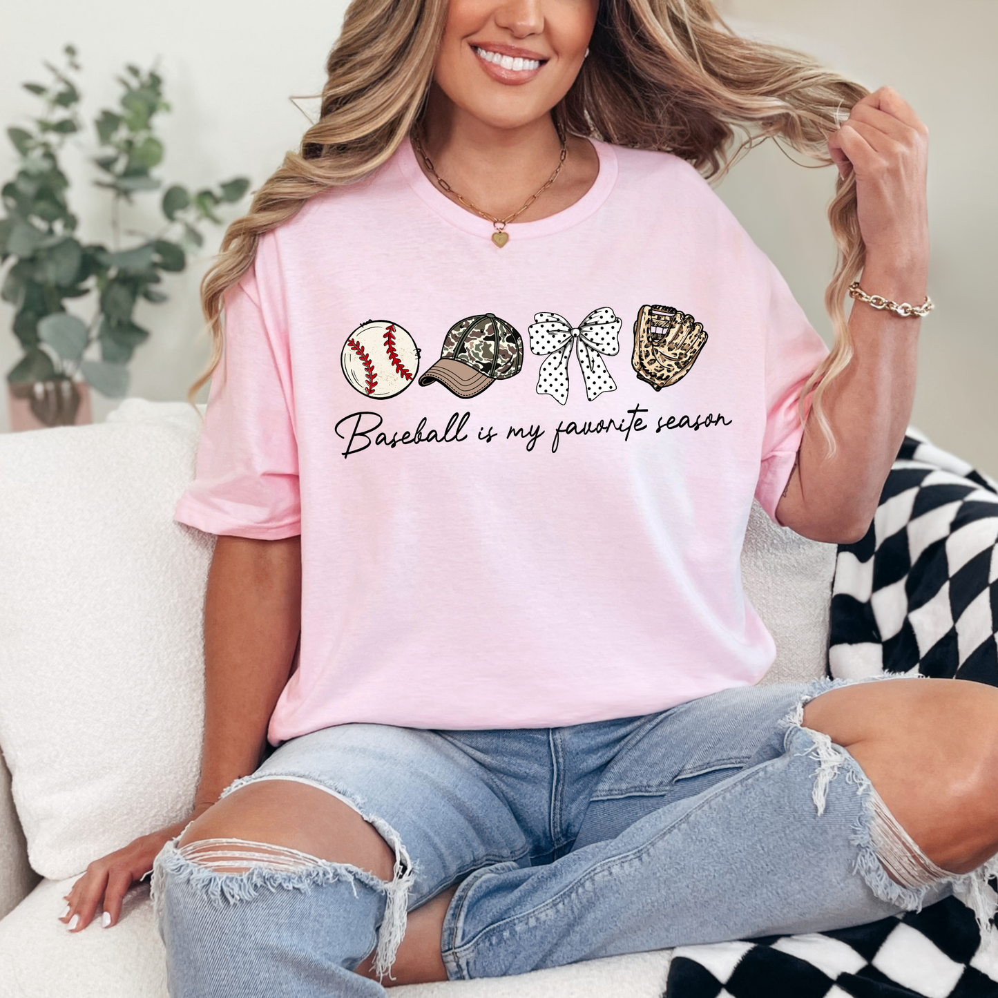 Baseball Mother's Day Collection - My favorite season is baseball design - (Tee- Shirt - Crewneck Sweatshirt or Hooded Sweatshirt)