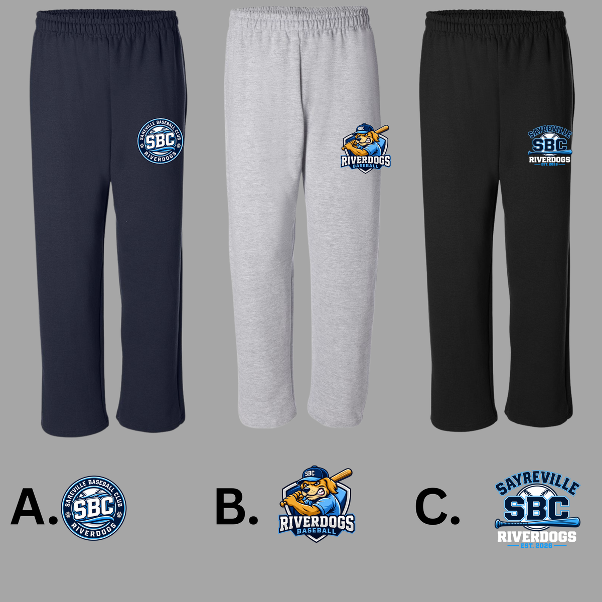 8U Riverdogs - Open Bottom Cotton Fleece Sweatpants