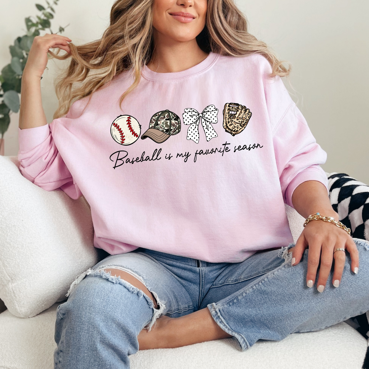 Baseball Mother's Day Collection - My favorite season is baseball design - (Tee- Shirt - Crewneck Sweatshirt or Hooded Sweatshirt)