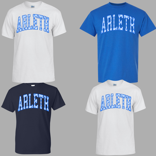 Arleth - 001 - Blue and White Floral Print - Tee Shirt
