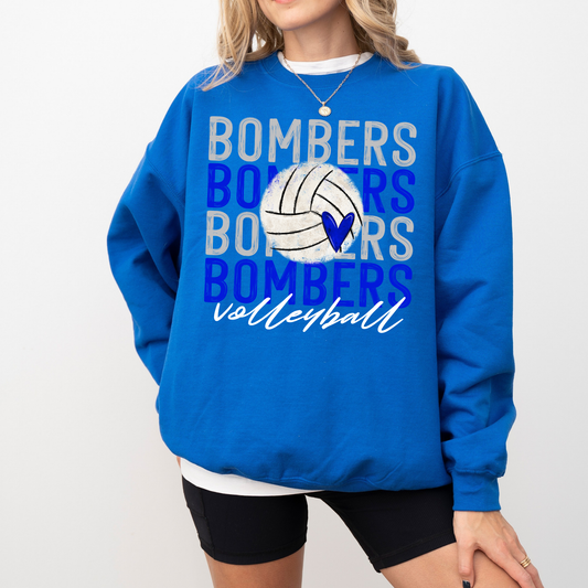 Volleyball 013 -BOMBERS VOLLEYBALL -   Fleece Crewneck Sweatshirt