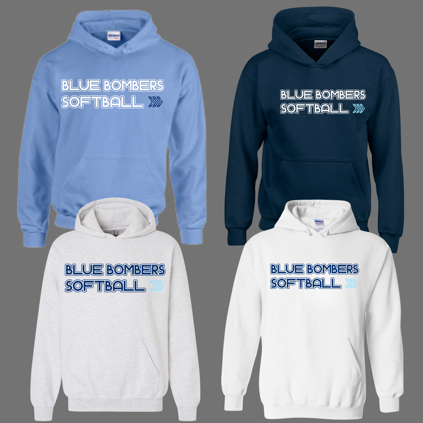 Blue Bombers -Blue Bombers arrows- Fleece Hooded Sweatshirt