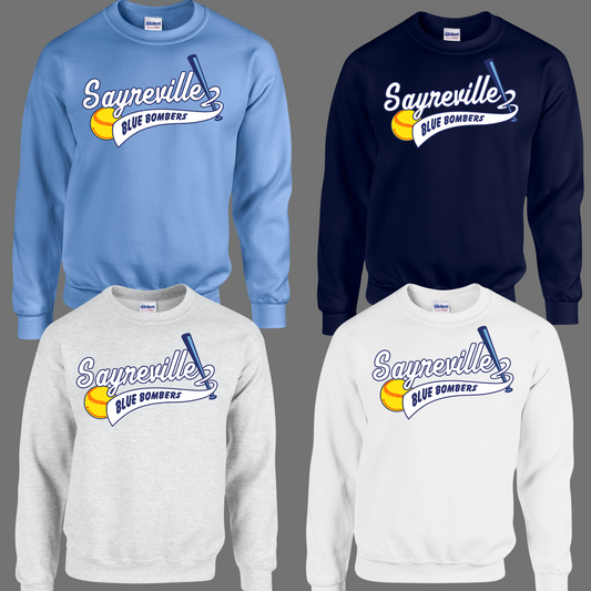 Blue Bombers 008 - Fleece Crew Neck Sweatshirt - Original Blue Bombers Logo