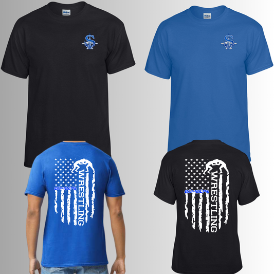 Wrestling 017 - Wrestling Bombers Flag -Tee- Shirt - Crewneck Sweatshirt or Hooded Sweatshirt