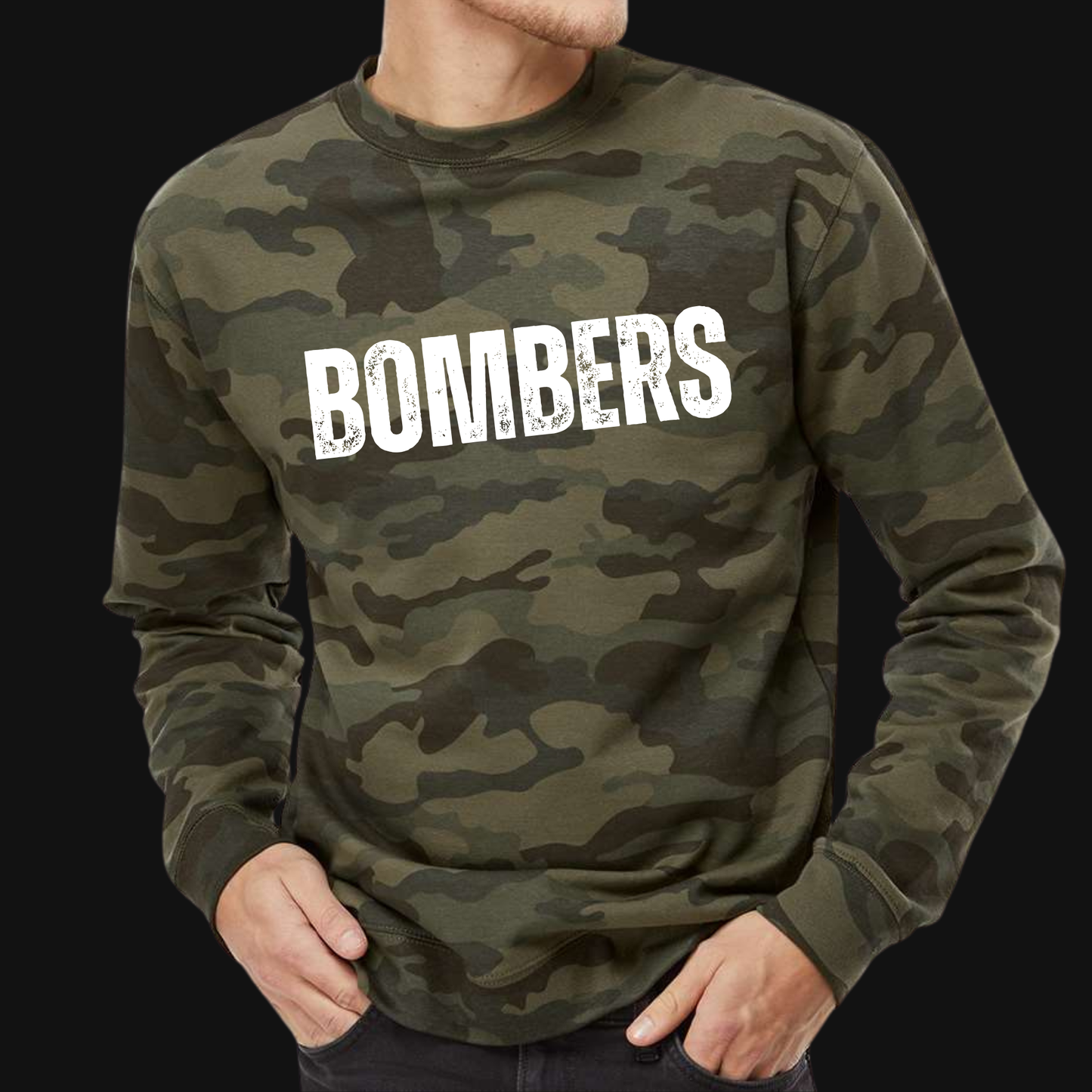 BBB - 003 - White Bombers Distressed wording - Tee-Shirt, Crewneck Sweatshirt or Hooded Sweatshirt
