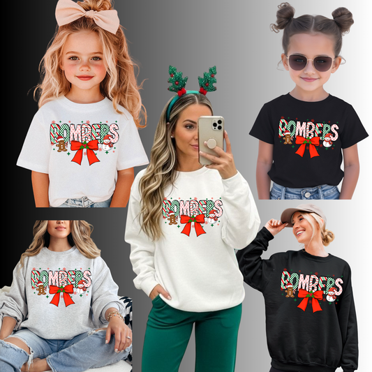 BGB 008 -BOMBERS holiday with bow- Tee- Shirt - Crewneck Sweatshirt or Hooded Sweatshirt