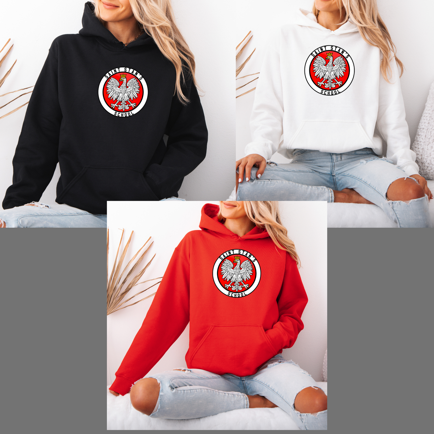SSK 009 -St. Stan's original logo - Fleece HOODED Sweatshirt