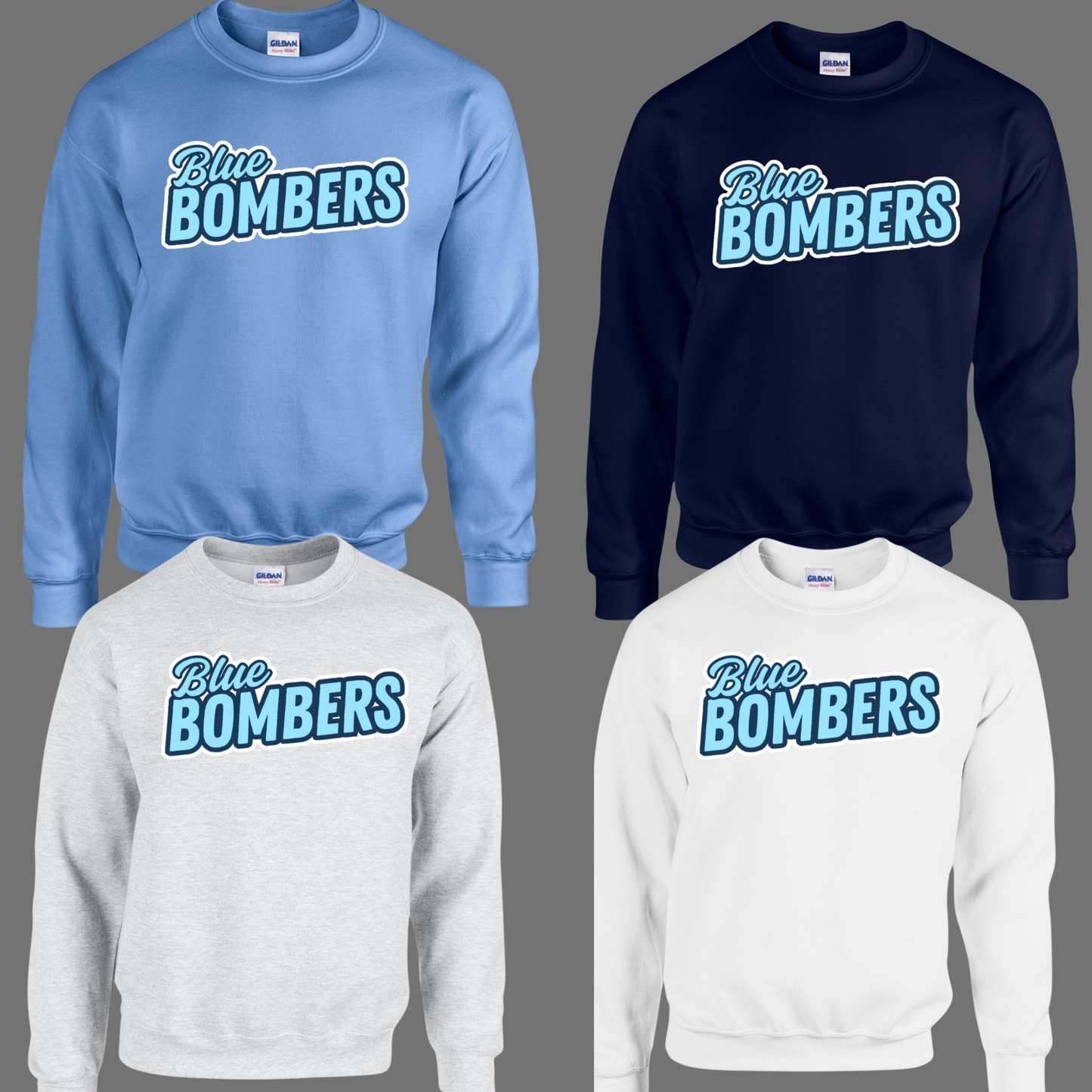 Blue Bombers - Blue Bombers - TEAM LOGO - Fleece Crew Neck Sweatshirt