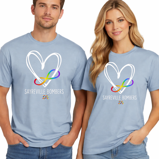 Bombers 001 - Autism Awareness Heart - Tee Shirt