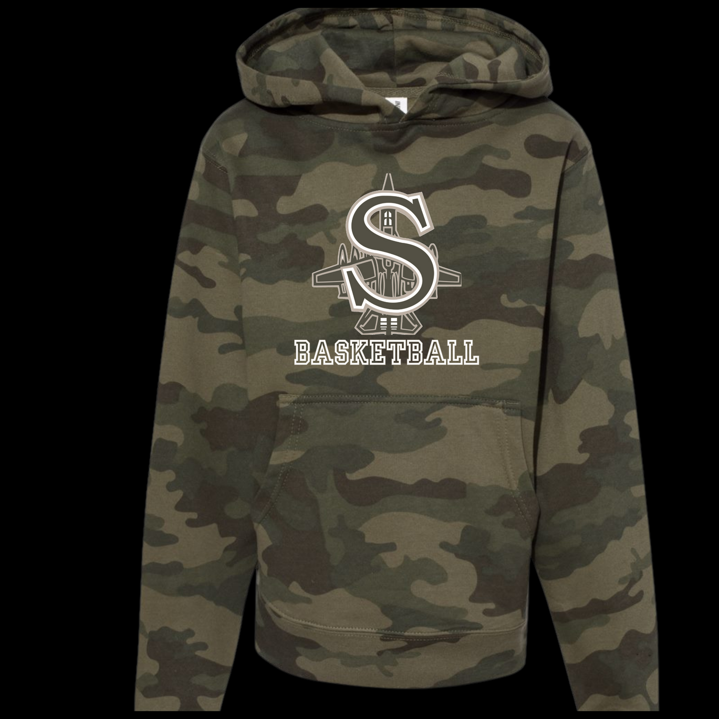 BBB - 005 - Army Green S Basketball design - Camo Collection - Tee-Shirt, Crewneck Sweatshirt or Hooded Sweatshirt