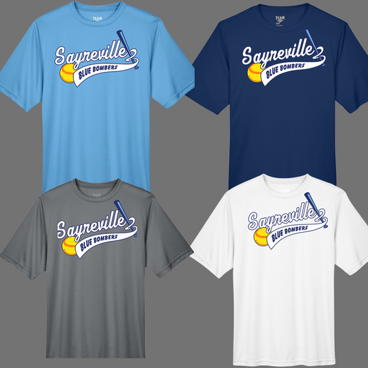Blue Bombers 011- Team 365 Unisex Performance T-Shirt (Dri Fit) - Original Blue Bomber Logo
