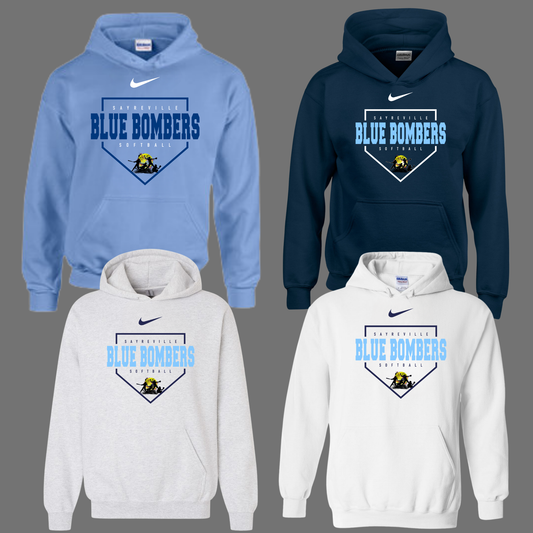 Blue Bombers -Homeplate design- Heavy Blend - Fleece Hooded Sweatshirt