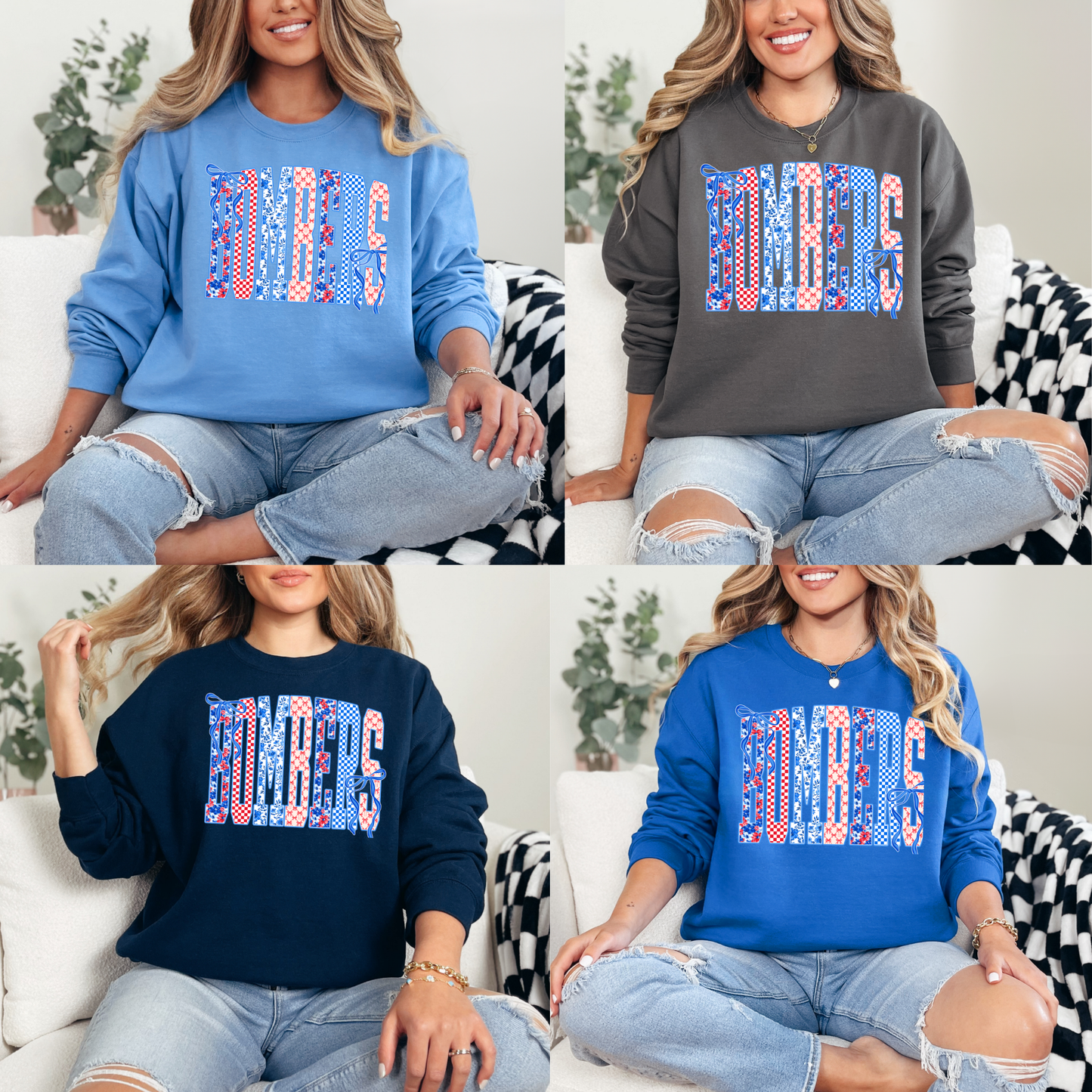 Baseball Mother's Day Collection - Bombers Red White Blue - (Tee- Shirt - Crewneck Sweatshirt or Hooded Sweatshirt)