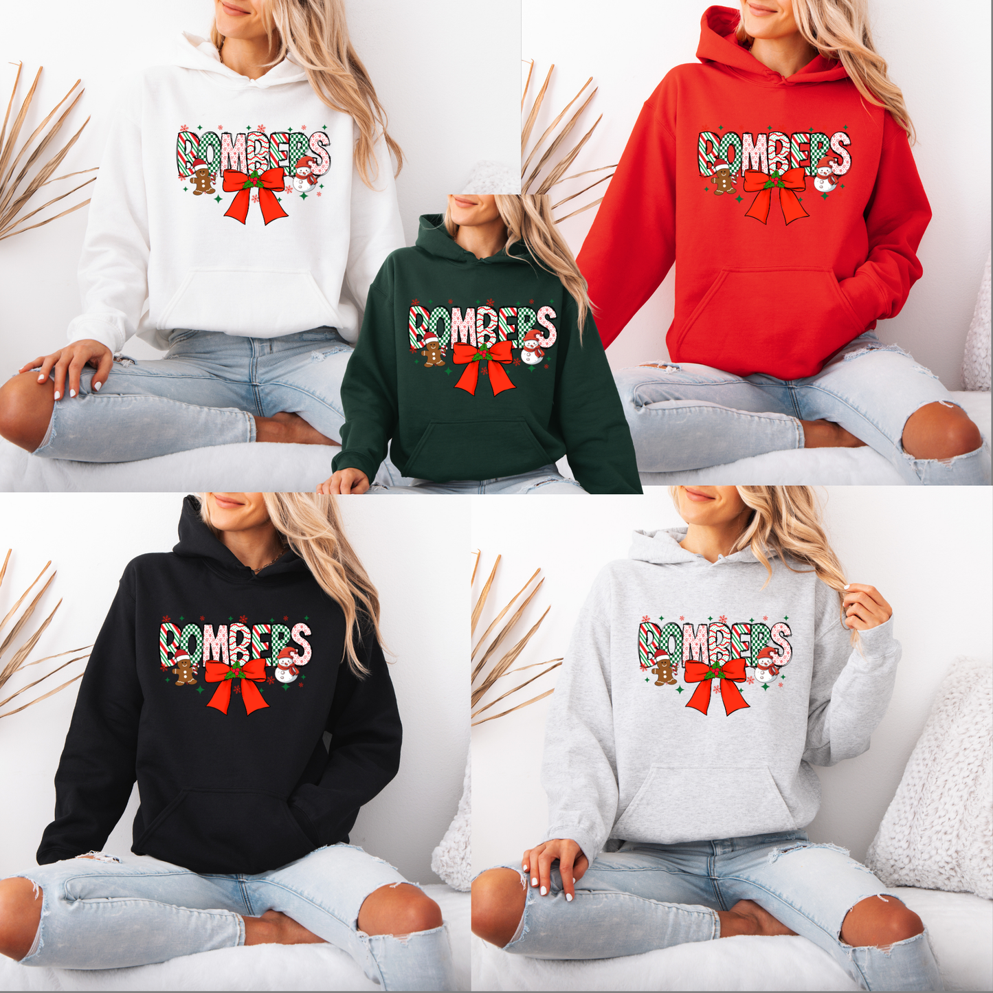 BGB 008 -BOMBERS holiday with bow- Tee- Shirt - Crewneck Sweatshirt or Hooded Sweatshirt