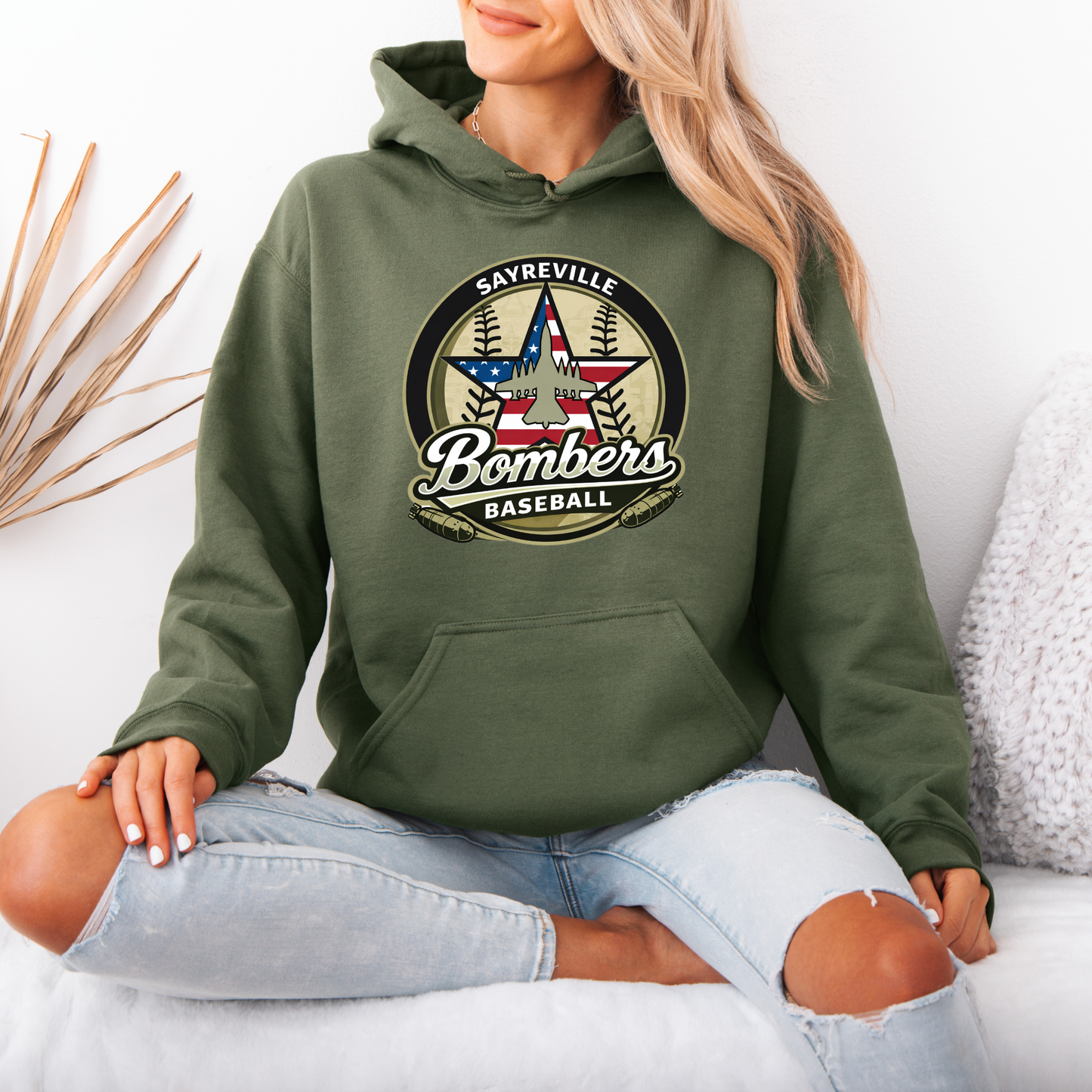 012 - Baseball- Military Baseball Logo - (Tee- Shirt - Crewneck Sweatshirt or Hooded Sweatshirt)