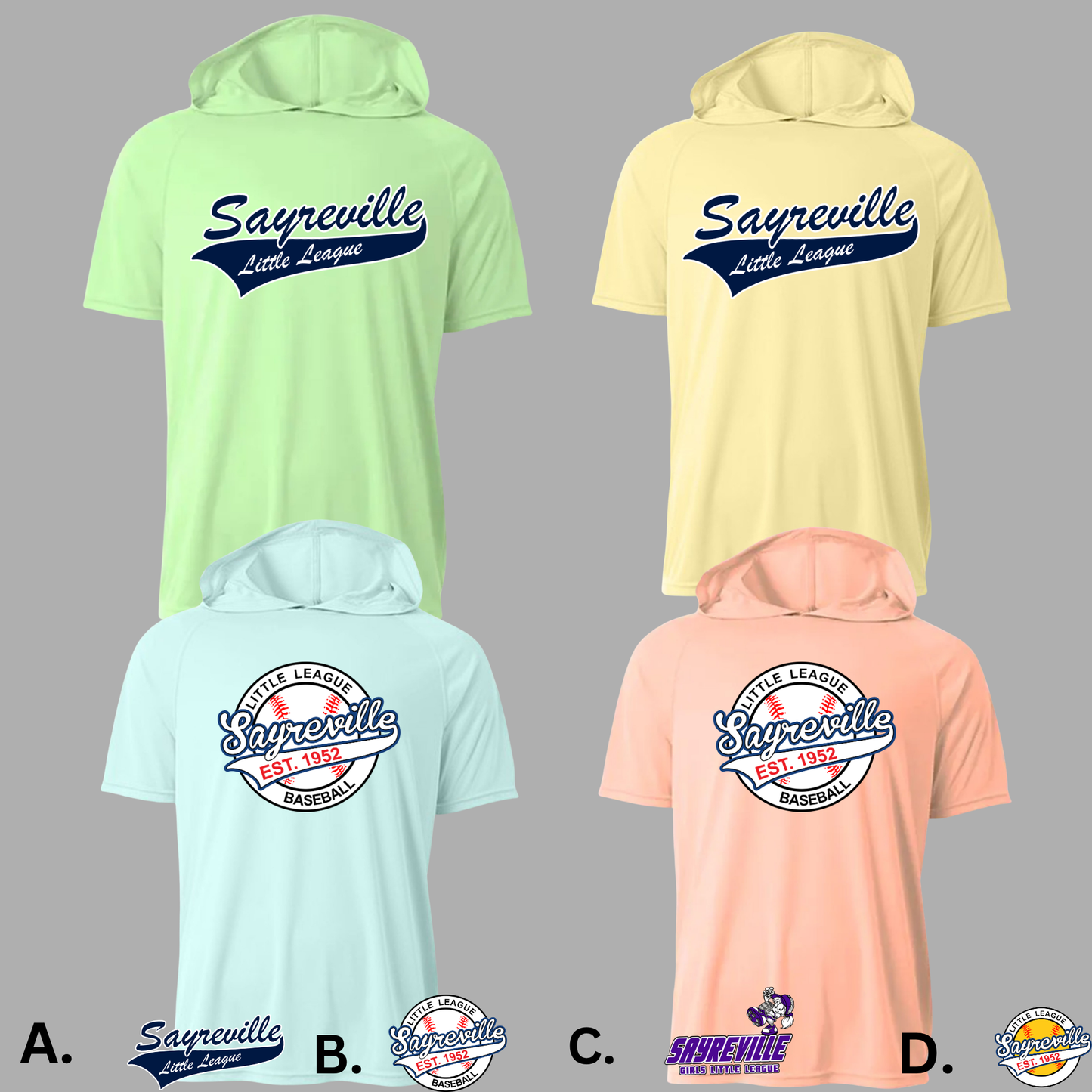 SLL - Sayreville Little League - Hooded Shirts