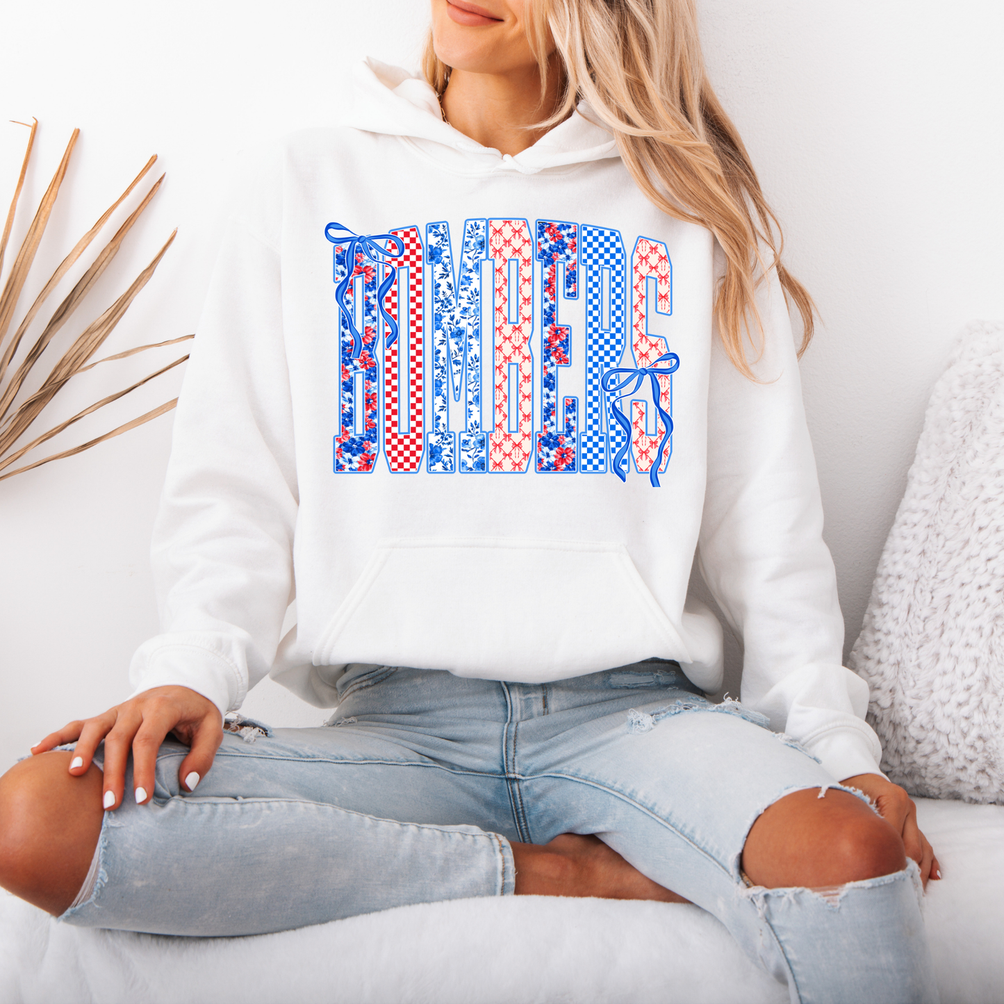 Baseball Mother's Day Collection - Bombers Red White Blue - (Tee- Shirt - Crewneck Sweatshirt or Hooded Sweatshirt)
