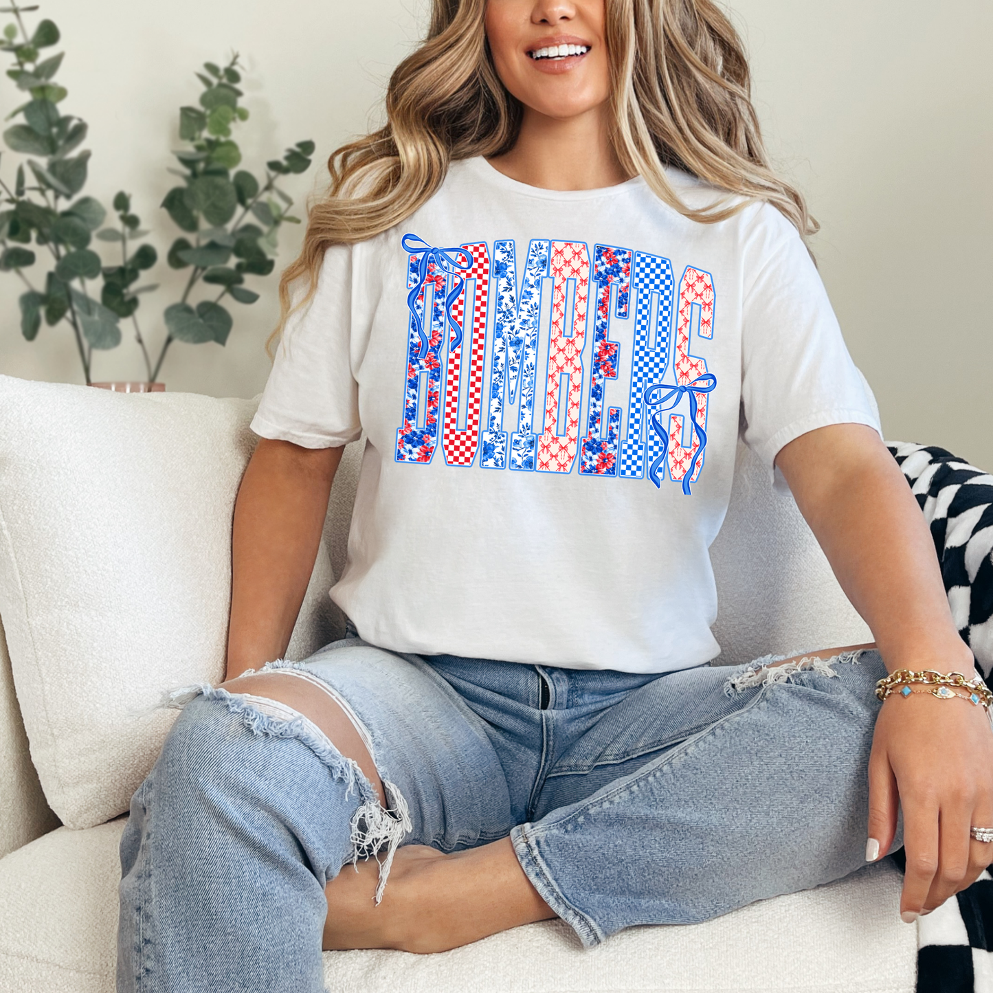 Baseball Mother's Day Collection - Bombers Red White Blue - (Tee- Shirt - Crewneck Sweatshirt or Hooded Sweatshirt)
