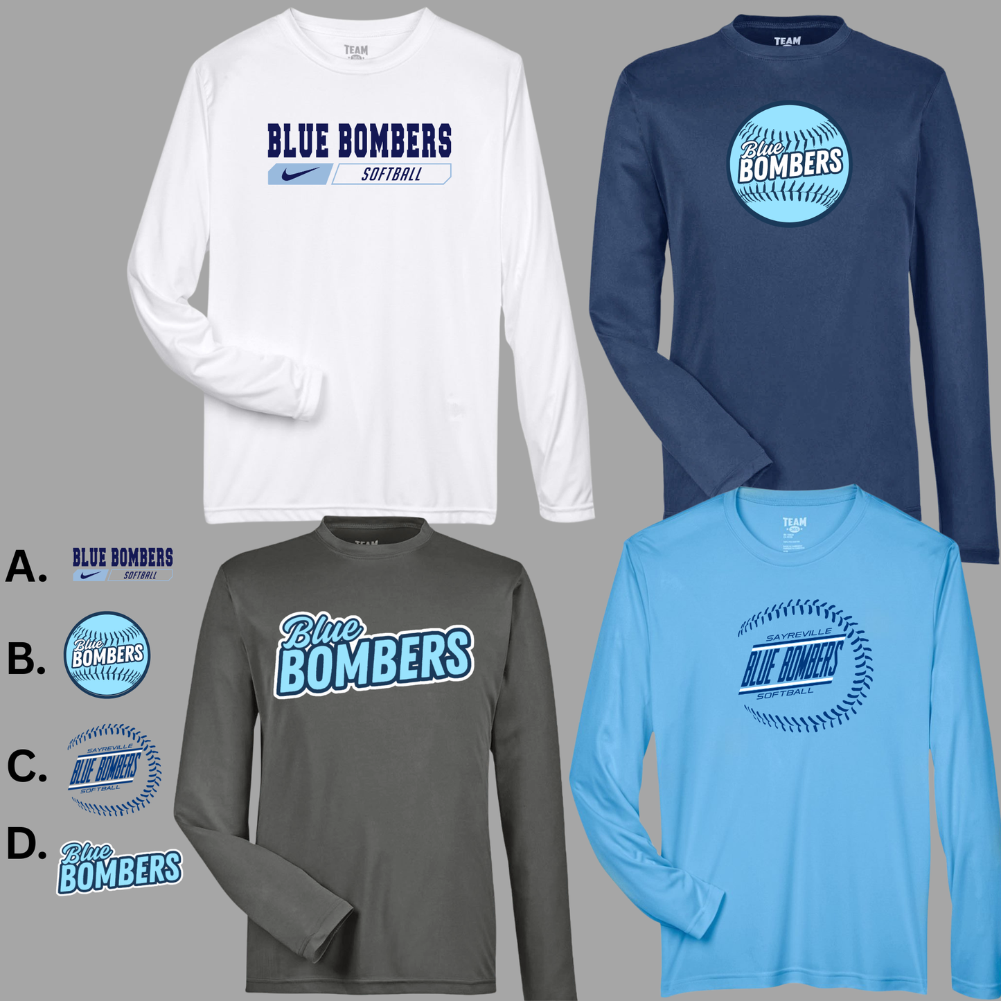 Blue Bombers - Team 365 Performance Long Sleeve Shirt