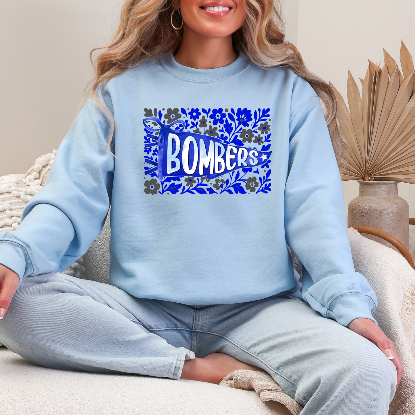 Volleyball 041 - Bombers crew Sweatshirt - Flower Banner