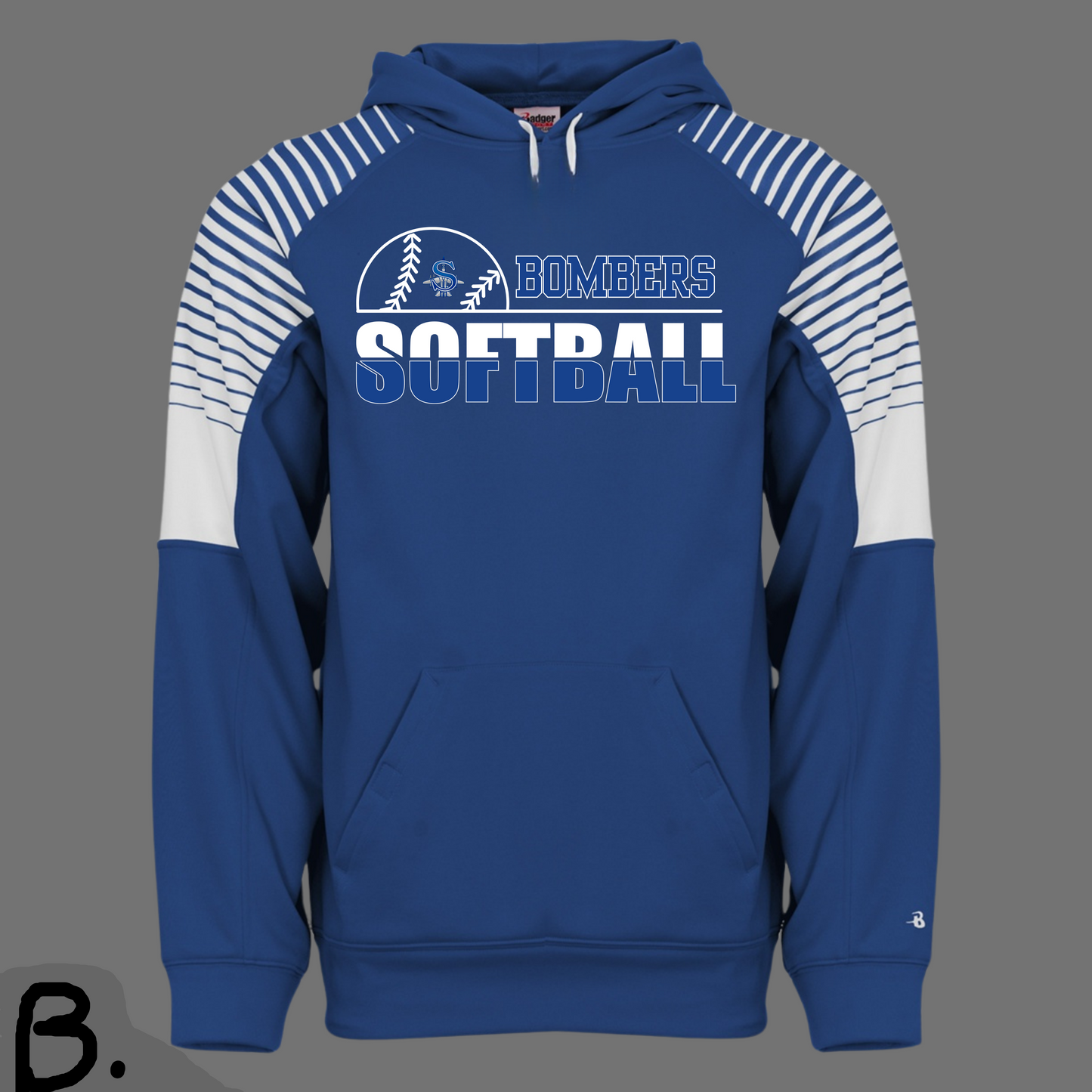 Softball 024- Badger Sport Unisex Team Hooded Performance Sweatshirt