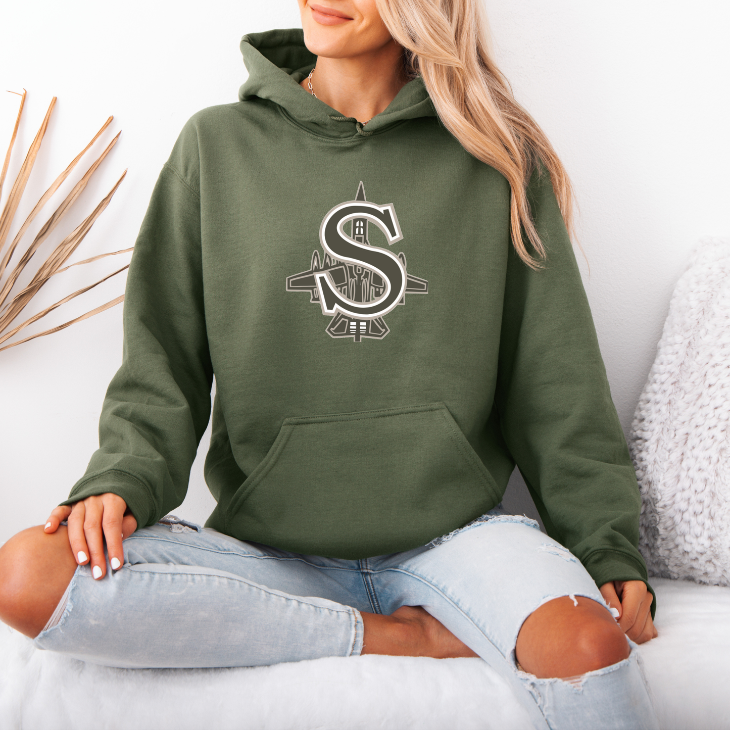 BBB - 014 - Military Green S LOGO - Tee-Shirt, Crewneck Sweatshirt or Hooded Sweatshirt
