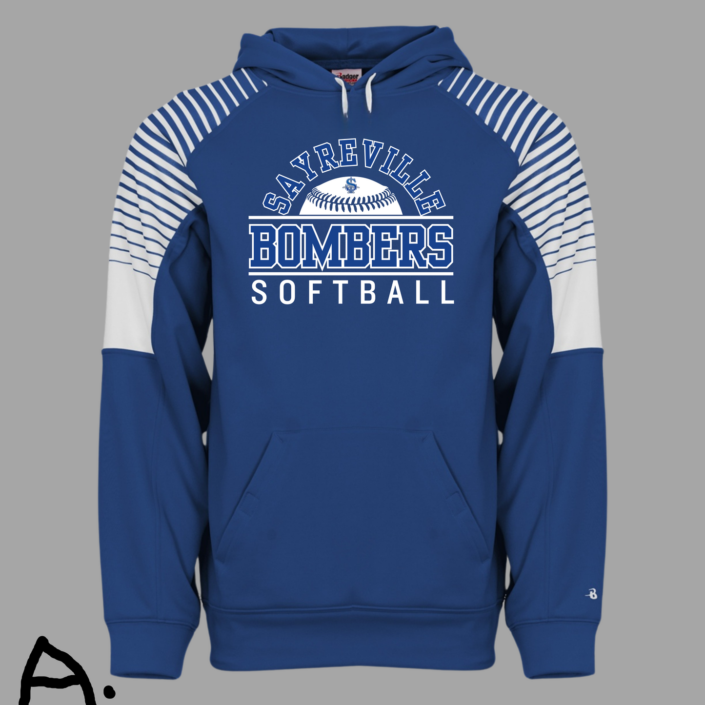 Softball 024- Badger Sport Unisex Team Hooded Performance Sweatshirt