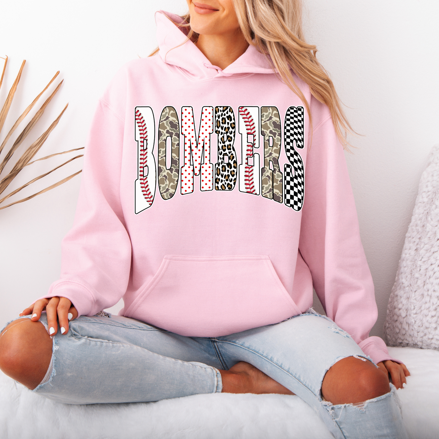 Baseball Mother's Day Collection - Baseball BOMBERS Wording- (Tee- Shirt - Crewneck Sweatshirt or Hooded Sweatshirt)