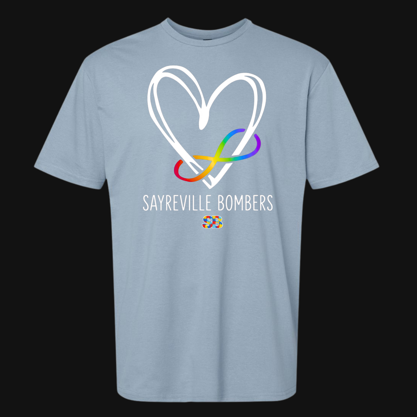 Bombers 001 - Autism Awareness Heart - Tee Shirt