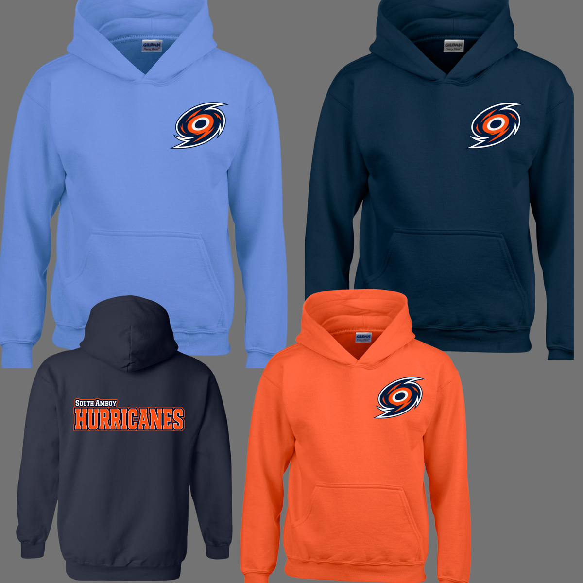 006 - Hurricanes Baseball - Hooded Sweatshirt (design on front & back)