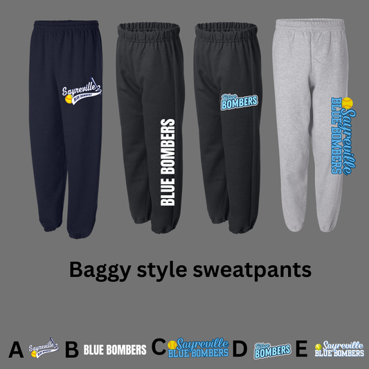 Blue Bombers -Baggy Style Sweatpants
