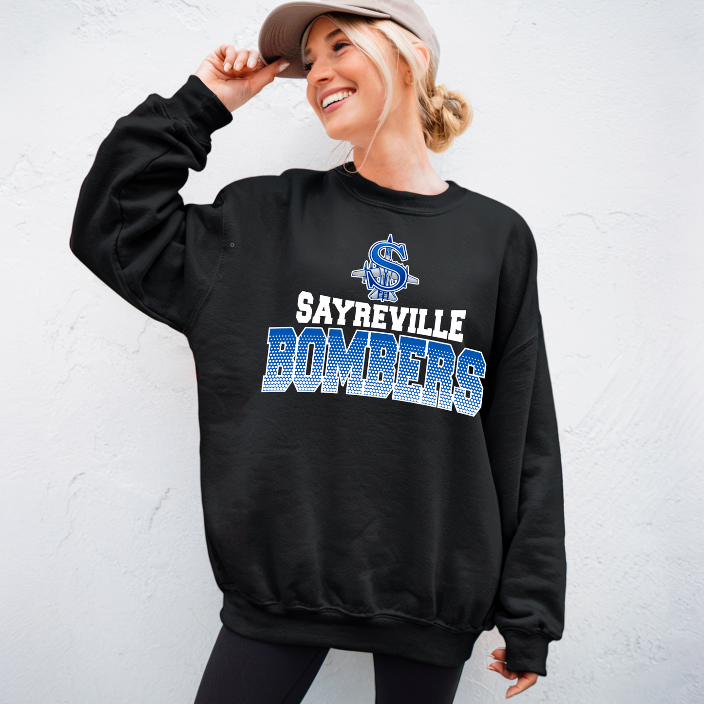 Softball 026- Sayreville Bombers- Crewneck Sweatshirt or Hooded Sweatshirt or Tee Shirt