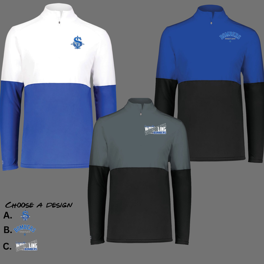 Wrestling 009 - 3/4 zip Color Block Performance Shirt - dri fit