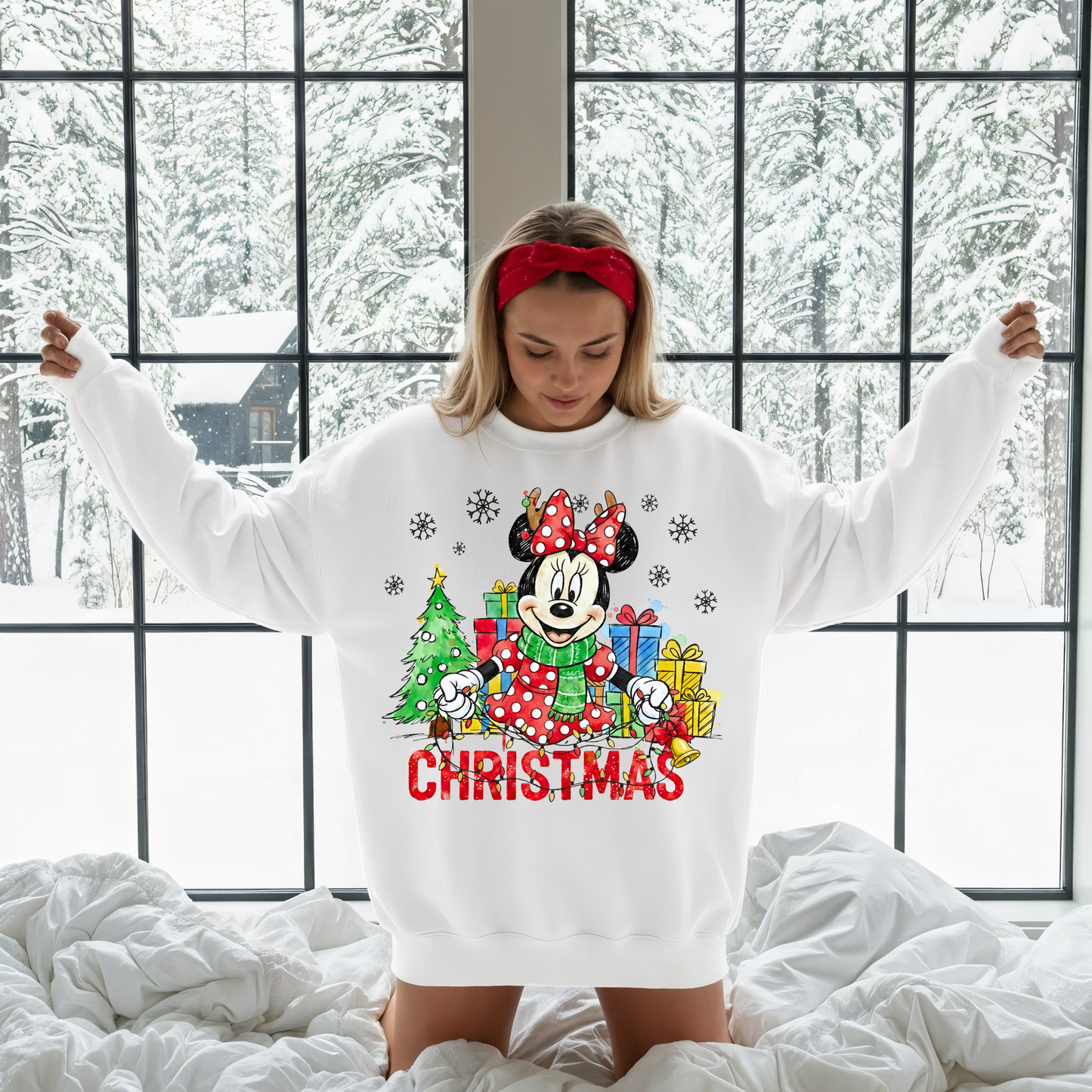 001 - Minnie Merry Christmas - Tee-shirt - Crewneck or Hooded Sweatshirt