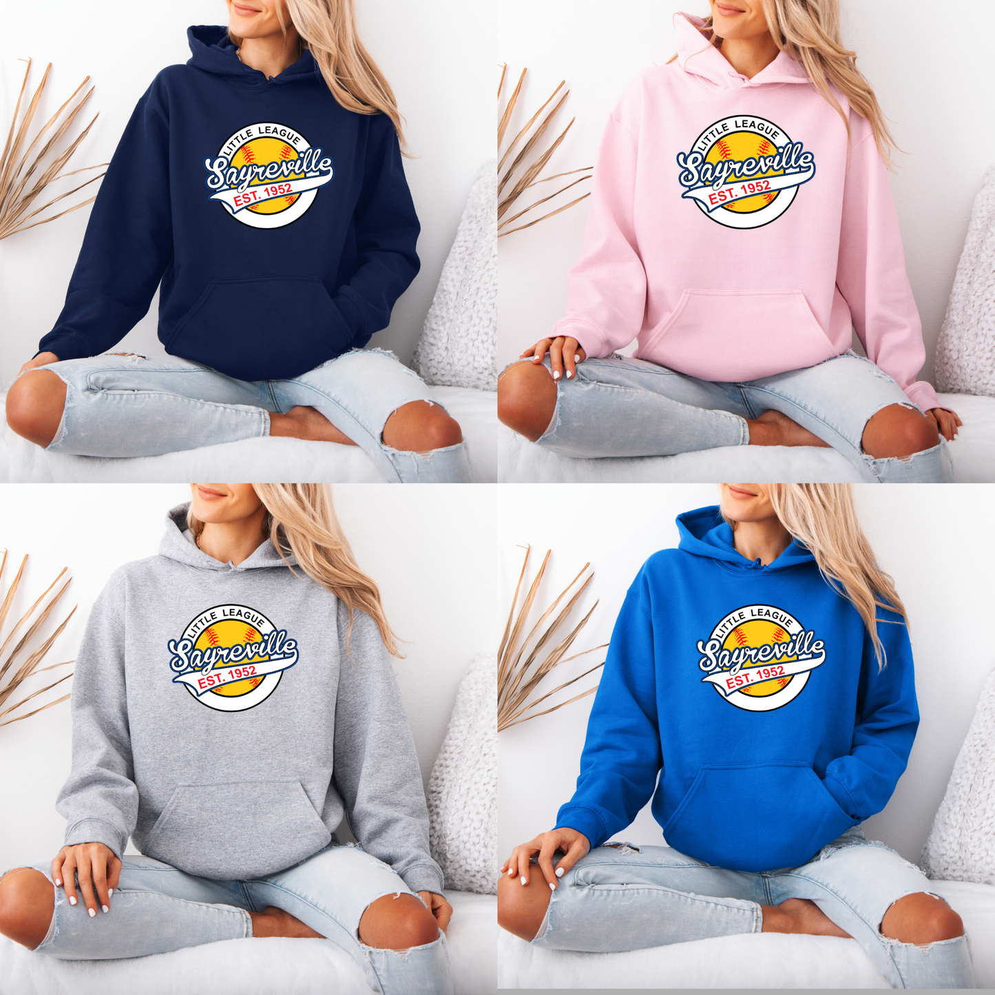 SLL - Sayreville Little SOFTBALL BALL design - Crewneck Sweatshirt or Hooded Sweatshirt or Tee Shirt