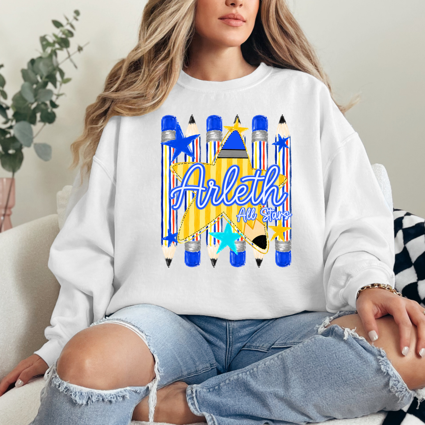 Arleth 006 - ARLETH pencil design - Tee Shirt, Crew neck Sweatshirt, or Hooded Sweatshirt