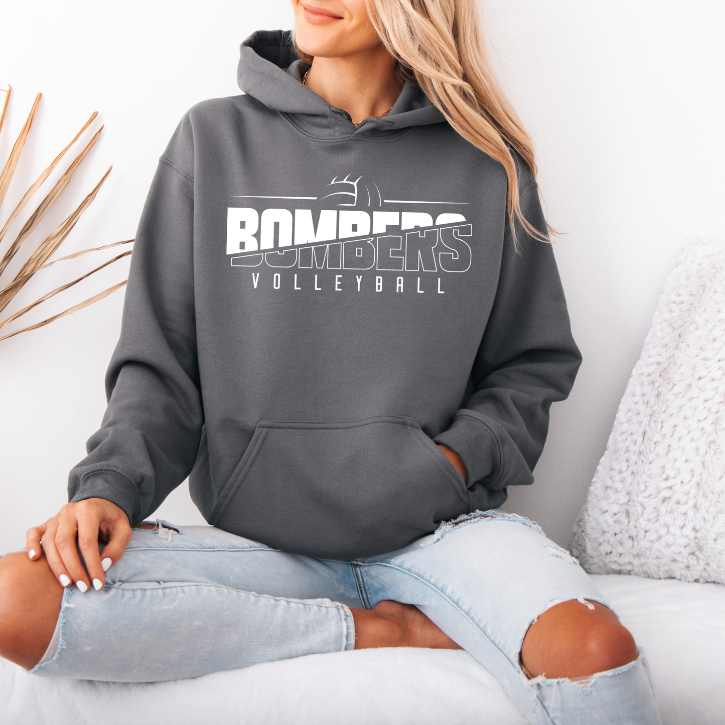 Volleyball 004 -Fleece Hooded Sweatshirt