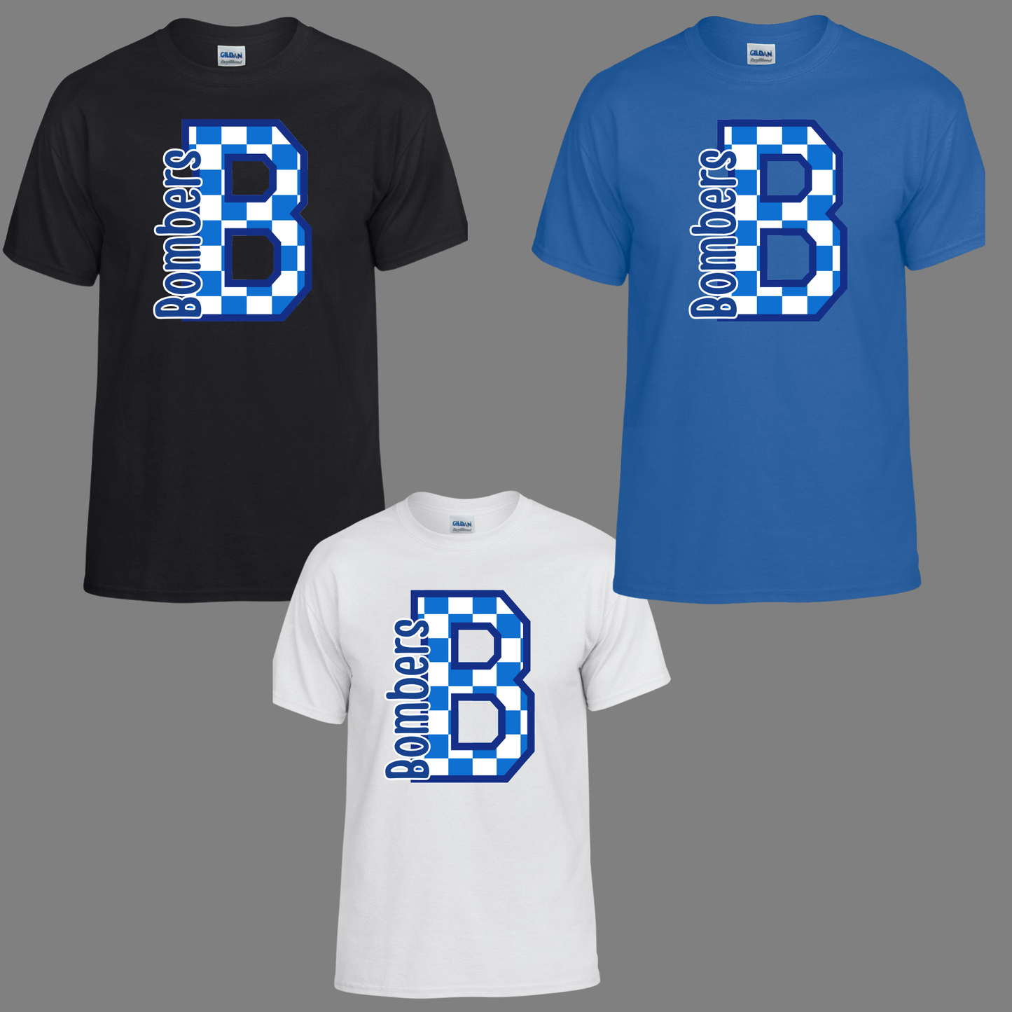 BGB 026 - B -Checkered Bombers - Tee-Shirt - Crewneck Sweatshirt or Hooded Sweatshirt