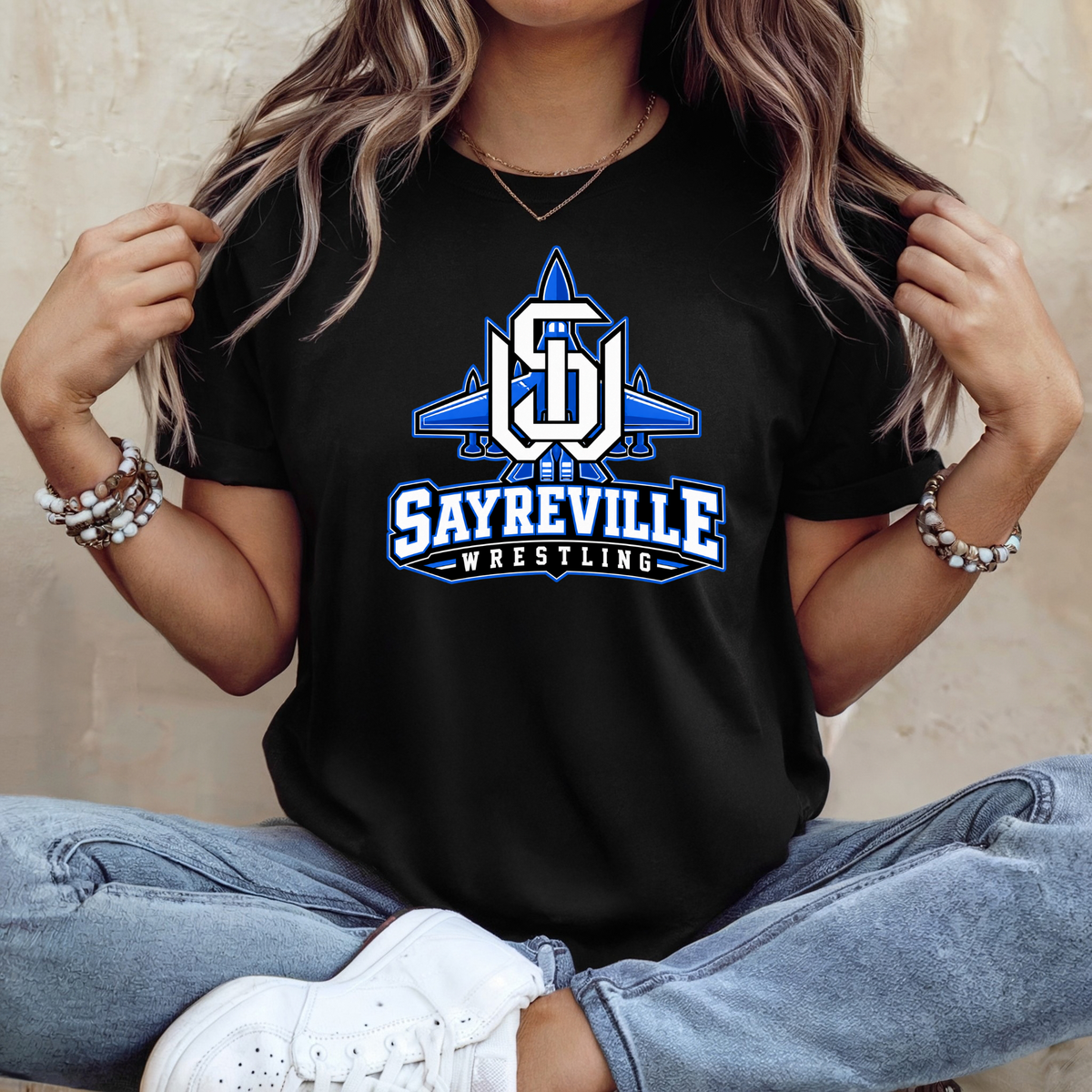 Rec Wrestling 012 - Sayreville Wrestling - Tee Shirt, Crew neck Sweatshirt, or Hooded Sweatshirt