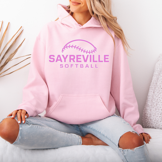 Softball 033 -Sayreville Softball PINK - Crewneck Sweatshirt or Hooded Sweatshirt or Tee Shirt