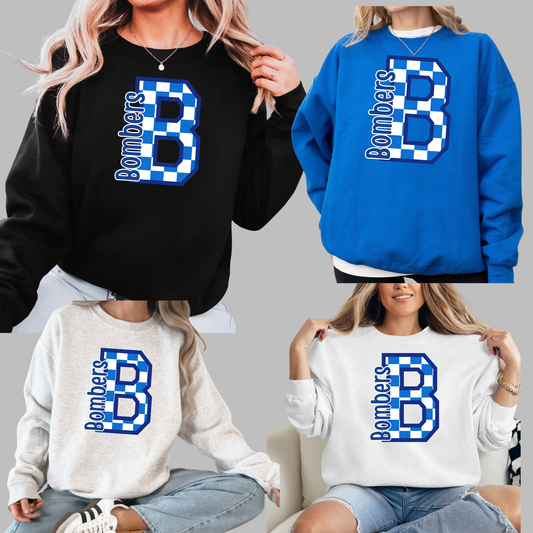 BGB 026 - B -Checkered Bombers - Tee-Shirt - Crewneck Sweatshirt or Hooded Sweatshirt