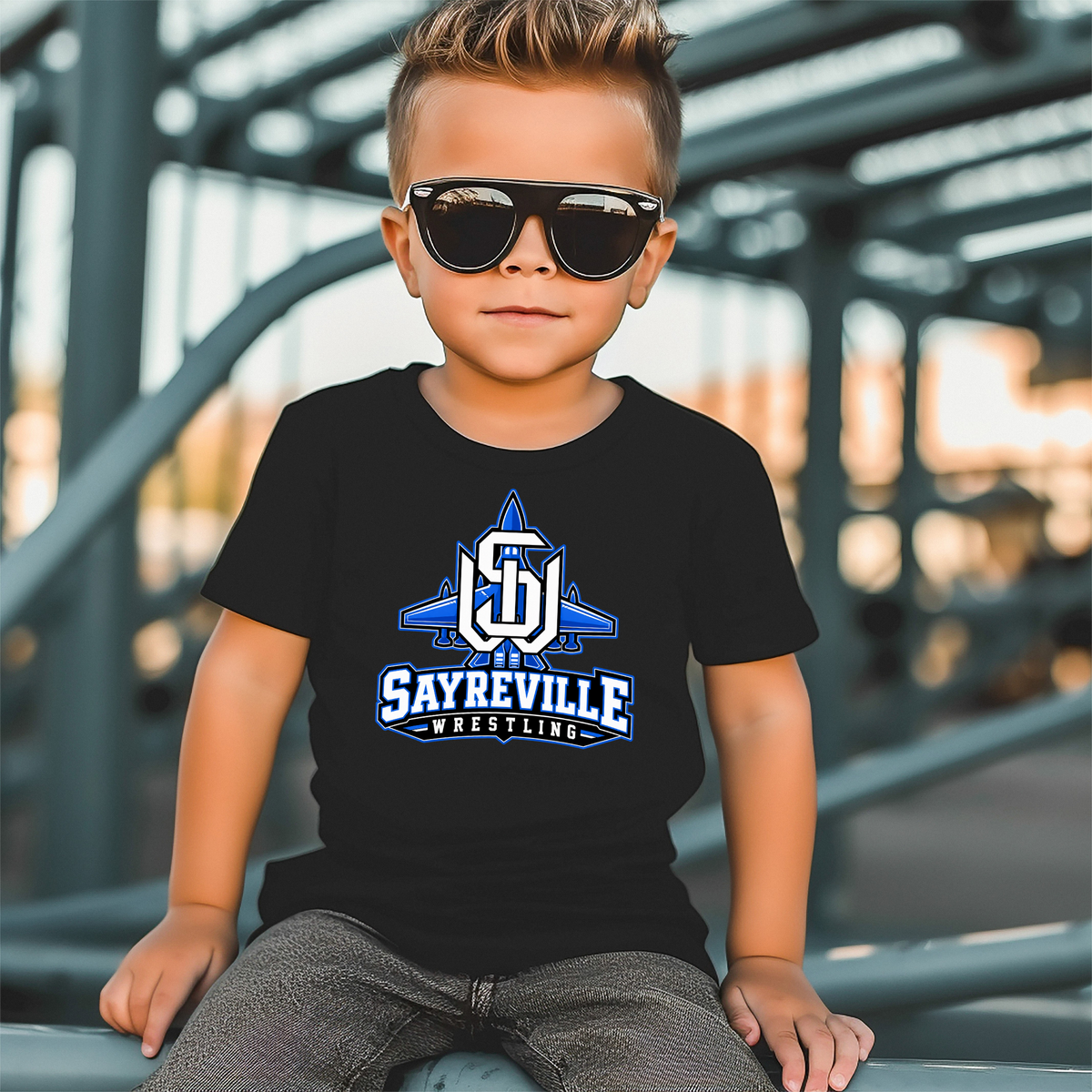 Rec Wrestling 012 - Sayreville Wrestling - Tee Shirt, Crew neck Sweatshirt, or Hooded Sweatshirt