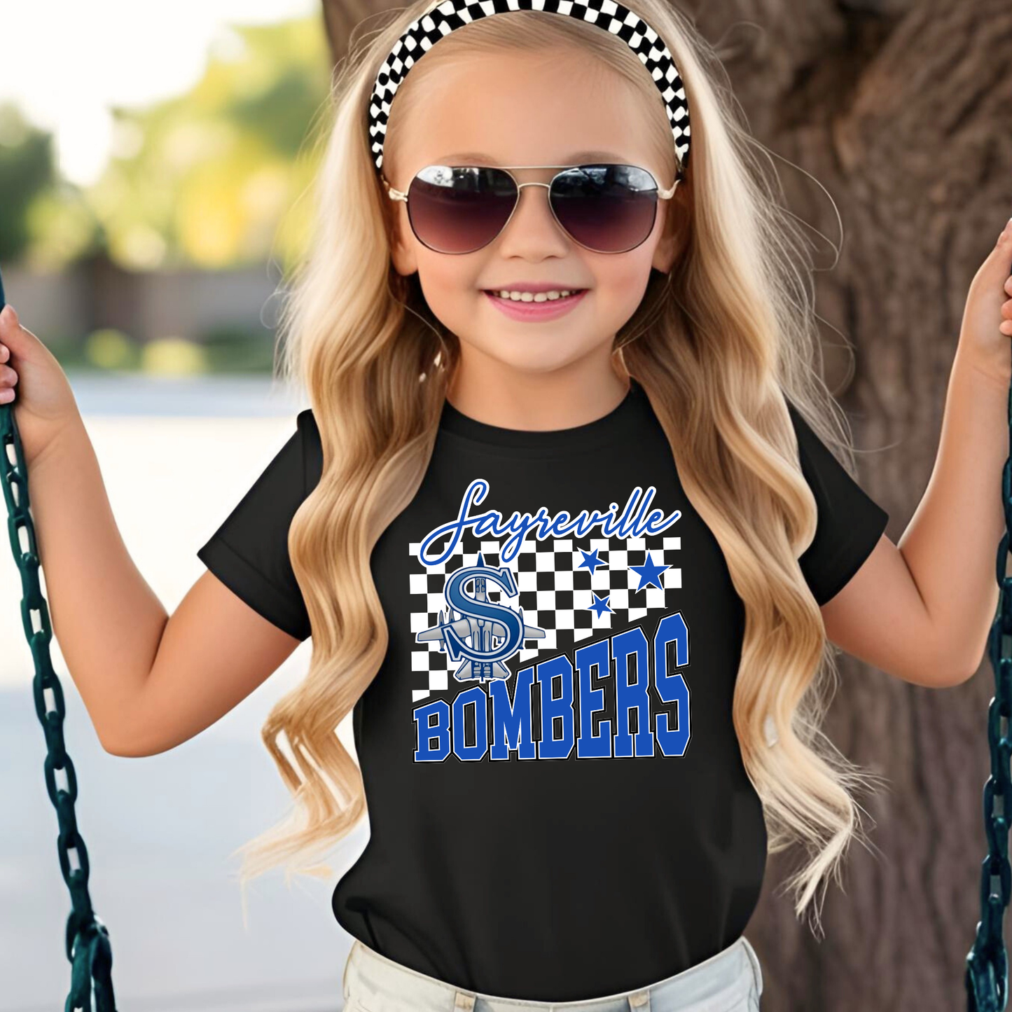 Volleyball 030 BOMBERS - SAYREVILLE BOMBERS CHECKERED - Tee shirt