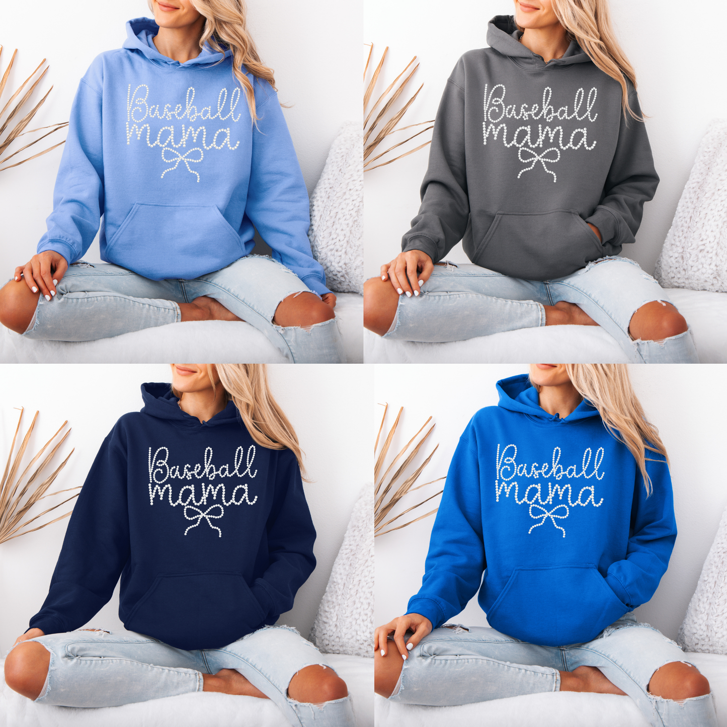 Baseball Mother's Day Collection - Baseball Mama Pearls - (Tee- Shirt - Crewneck Sweatshirt or Hooded Sweatshirt)